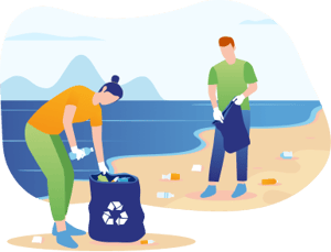 Illustration of ocean clean up